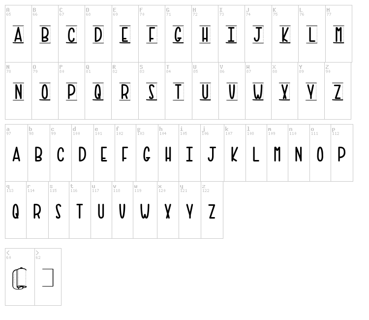 Paper Towel font map